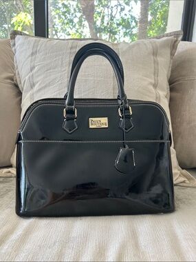 Black Patent Dome Satchel
